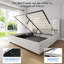 Ottoman Bed Frame with Hydraulic Lift-Up Storage, Charging Station and Height-Adjustable Headboard, Modern Linen Upholstered Bed with Under-Bed Storage Space-816788720-816788725