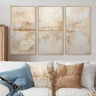 Ensemble de décorations murales abstraites minimalistes beige et blanc