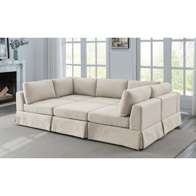 Canapé modulaire 6 pièces avec jupe