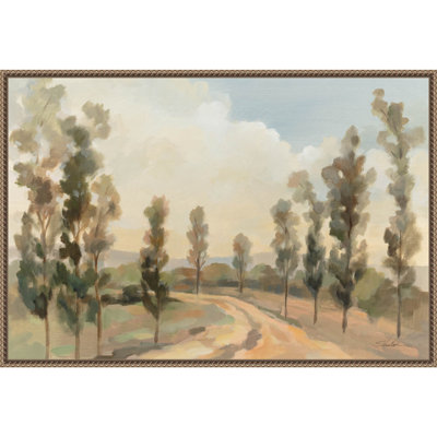 Poplar Trees by the Road by Silvia Vassileva Framed Canvas Wall Art Print -  Amanti Art, A14008808799