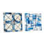 «Vintage Cobalt Quadrant» géométrique - ensemble abstrait géométrique abstrait en acrylique sur verre-103921577