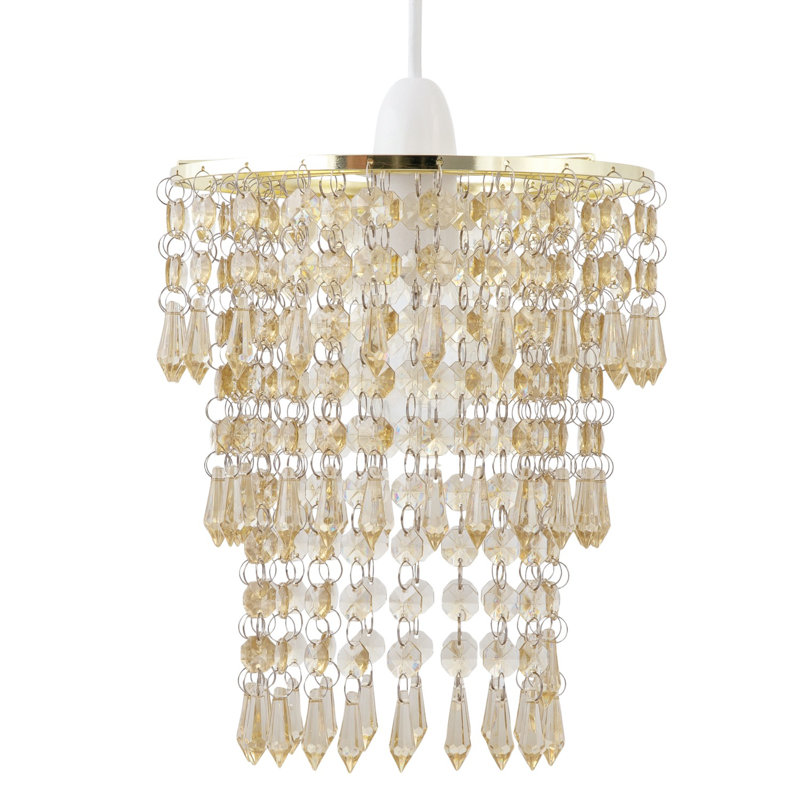24cm H Plastic Drum Pendant Shade ( Uno ), Amber