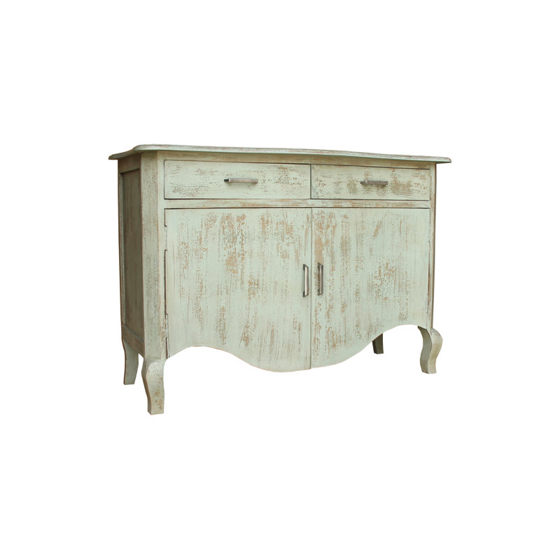 Bloomsdale 2 Drawer Sideboard, Made with Mango Wood, 51x19x35, Green