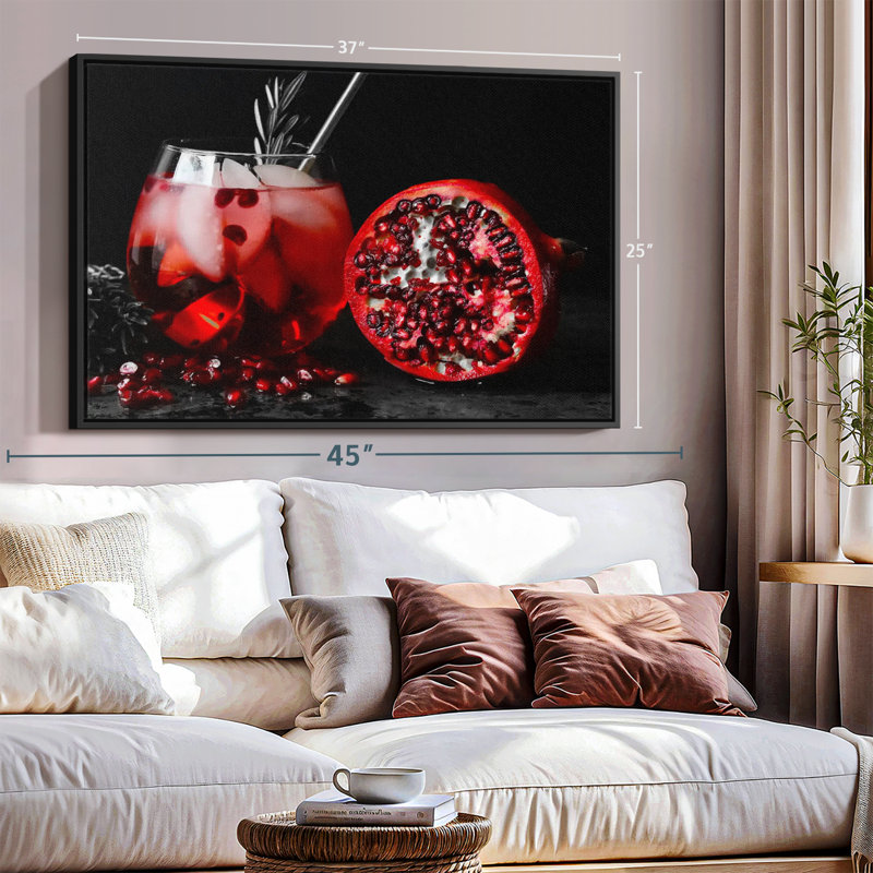 Reproduction d'art sur toile cocktail Pomegranate Prosecco, H 9 po x l 13 po