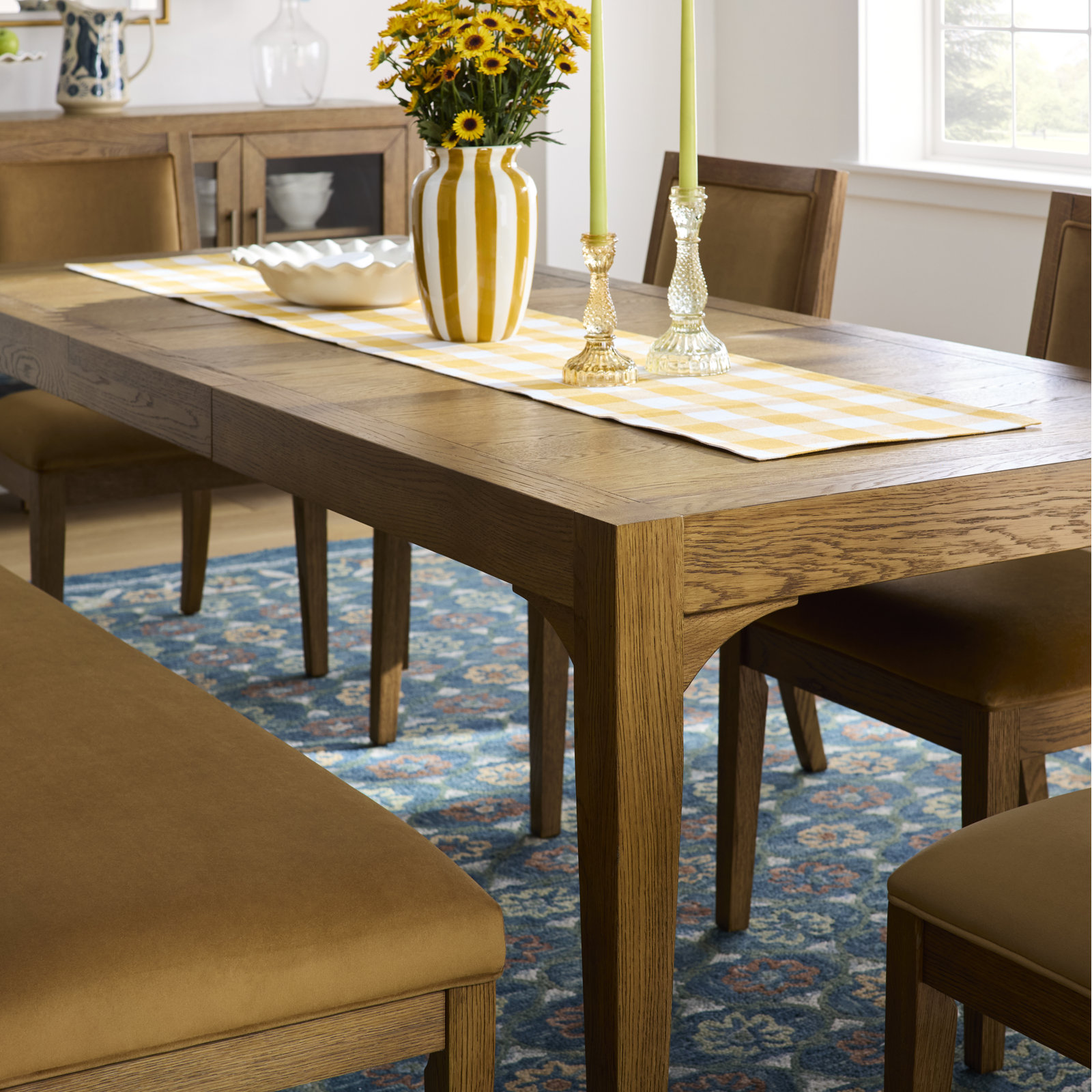 Adley 66" Extendable Oak Dining Table