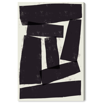 Black And White 2 Canvas Abstract Print by Oliver Gal, Black Frame, 10 x 15