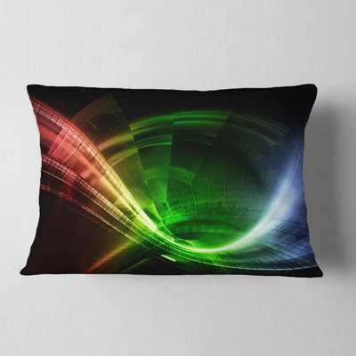 Coussin décoratif à tunnels colorés 3d fractal