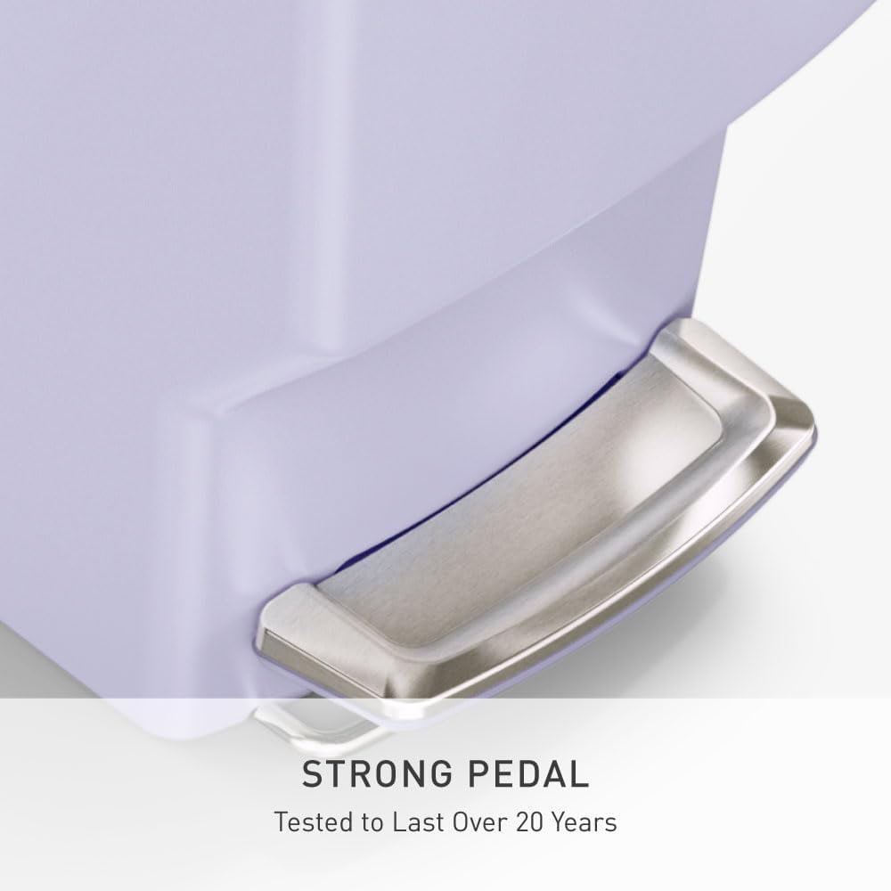 simplehuman 10.6gal Slim Step-On Can, Lilac