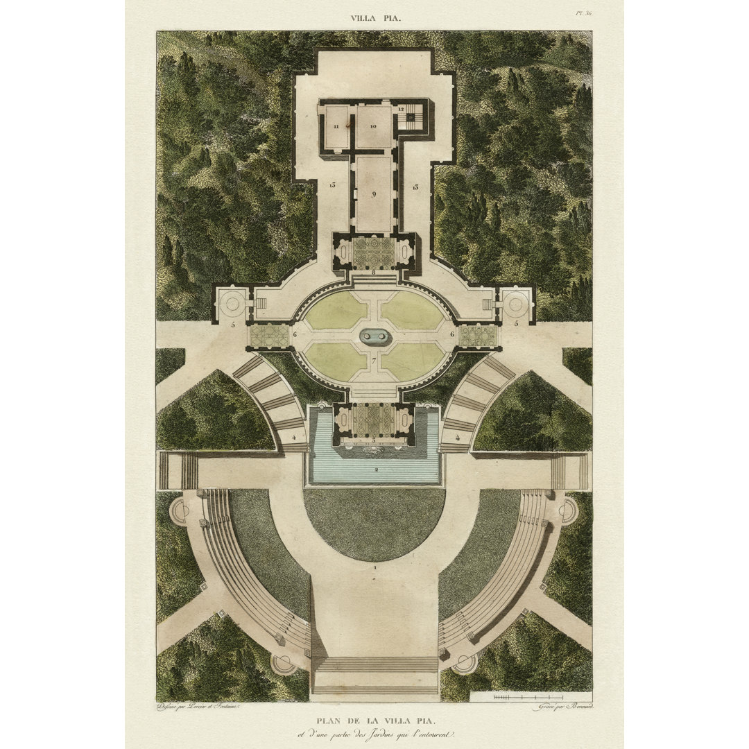 Plan de La Villa Pia by Bonnard -  Graphic Art