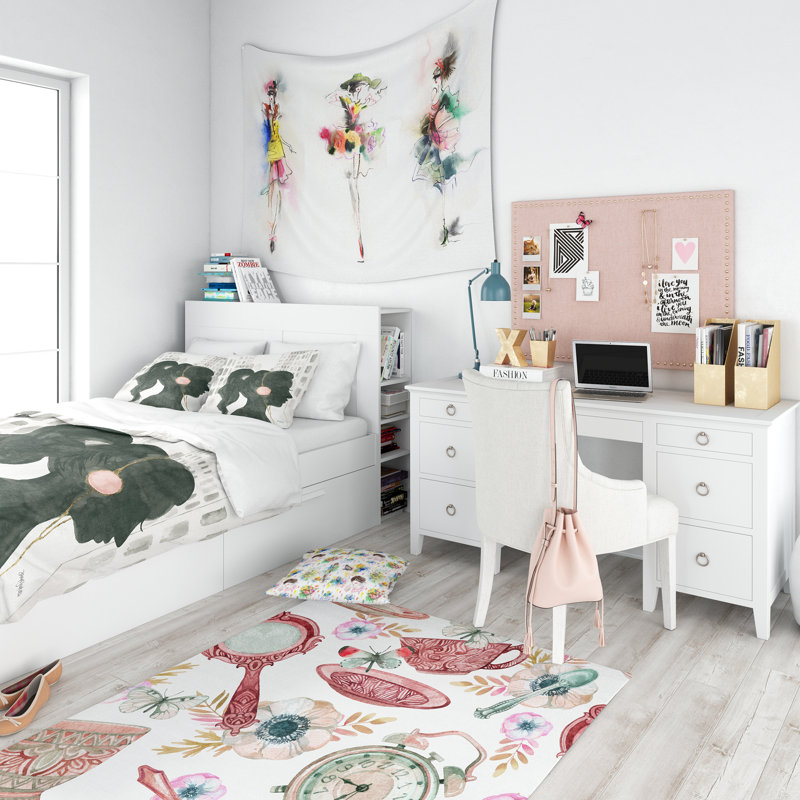 Ensemble de housse de couette Glam Pink Lady III - microfibre de polyester, Housse simple + 1 taie décorative