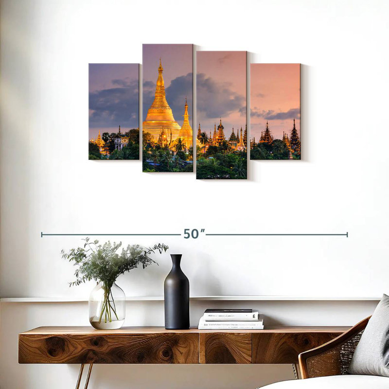 Adella Yangon's Shwedagon Pagoda, 22" H x 36" W