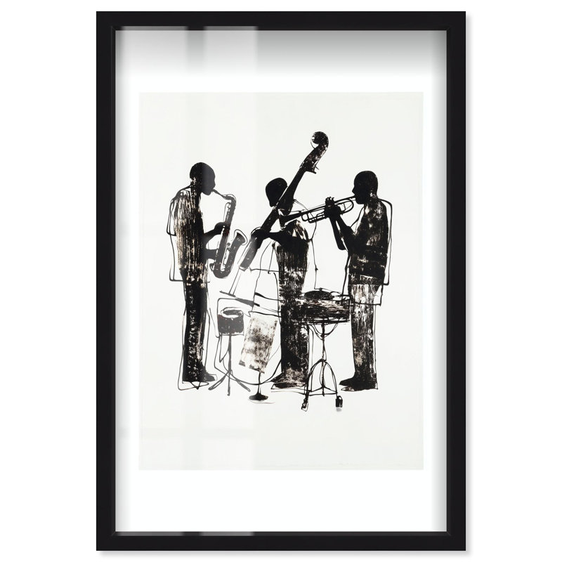 Art mural noir Bebop II Shadowbox par Art Remedy, cadre noir, 20 x 30, H 31 po x l 21 po, Cadre noir