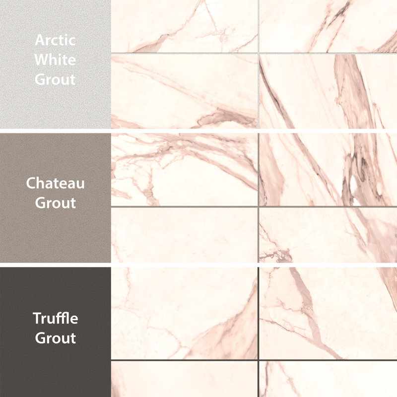 Reve 23-1/2 in. x 23-1/2 in. Porcelain Floor and Wall Tile, White/Red