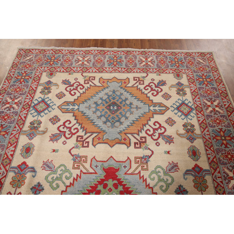 Tapis de salon Kazak fabriqué à la main 7 x 10