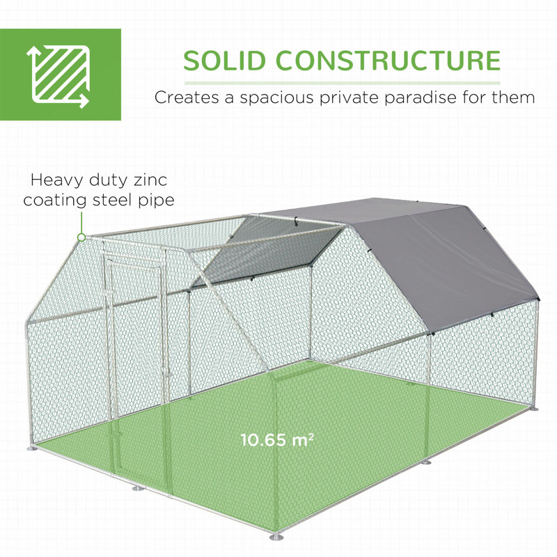 Poulailler polyvalent en métal avec des caractéristiques de protection avancées pour une utilisation à l'extérieur et une sécurité accrue pour les animaux de compagnie
