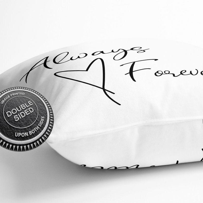 Always and Forever Typography Scatter Cushion, 55cm H x 55cm W x 20cm D