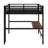 Metal Loft Bed With Power Outlet And LED Lighted, Space-Saving-574603885