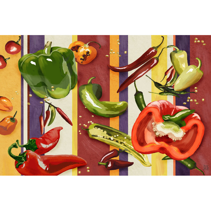 Sarape Peppers II by Jade Reynolds - Wrapped Canvas Print, 30cm H x 46cm W x 3.8cm D