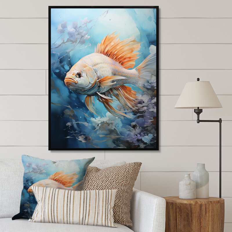 " Fishing Majestic Catch ", Black Floater Framed, 20" H x 12" W x 1" D