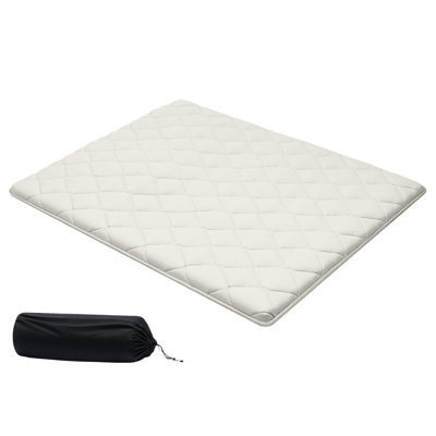 Queen Size Japanese Tatami Floor Mattress, 9-Layer Foldable Futon Mat with Storage Bag, 80" x 60" Floor Sleeping Mat