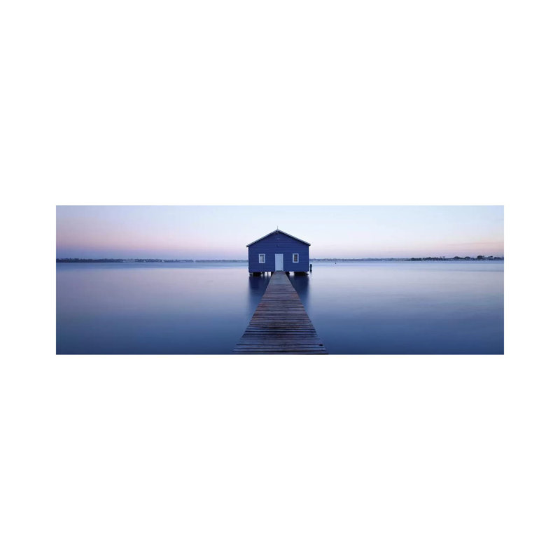 Pier Leading To A Boathouse, Swan River, Matilda Bay, Perth, Western Australia, Australia - Wrapped Canvas Panoramic Print