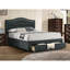 Lit de grand lit en tissu gris anthracite en toile de jute avec tiroir et capitonnage-1335655114