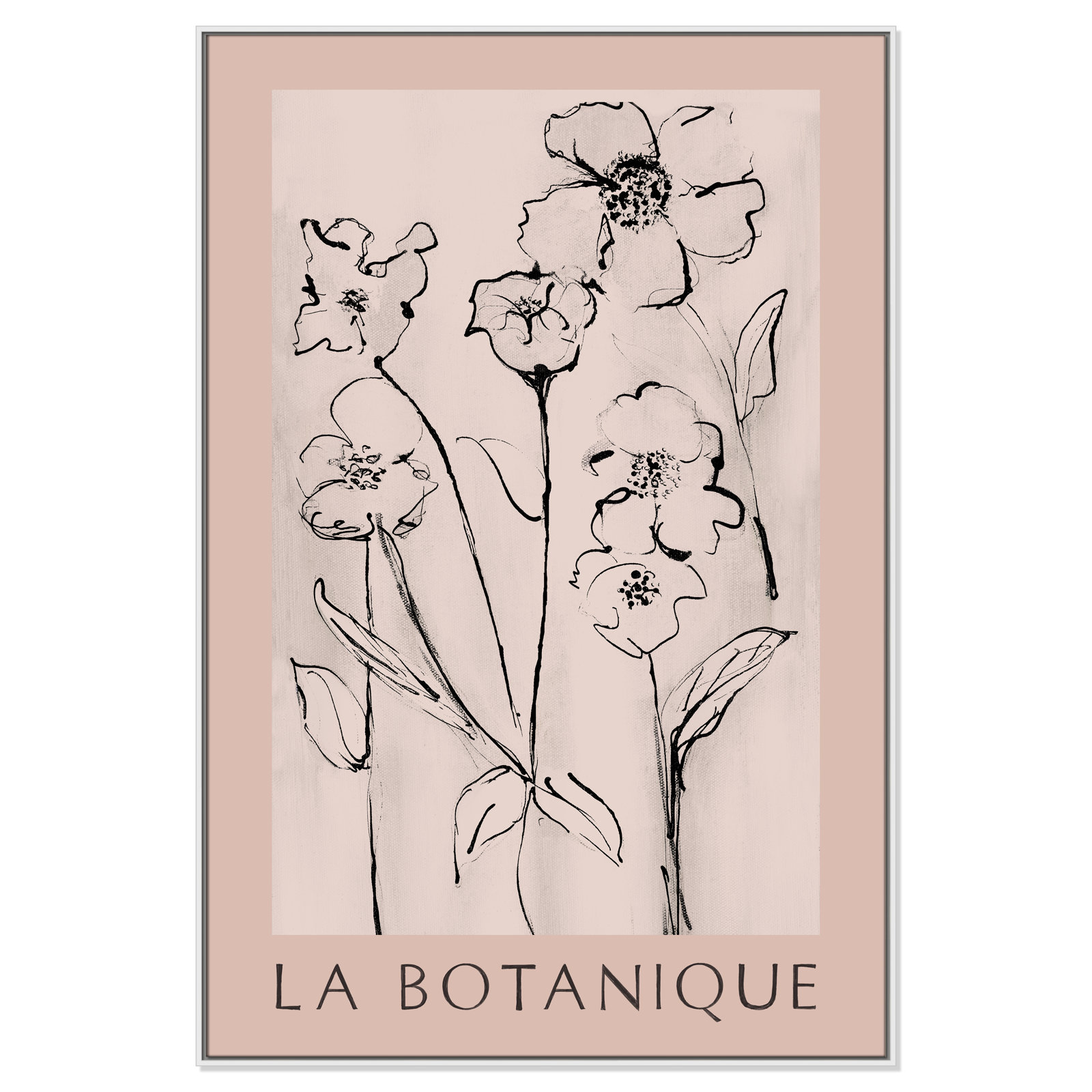 Riya "La Botanique" Print by Susan Jill, White Floater Frame, No, 61.5" H x 41.5" W x 2" D