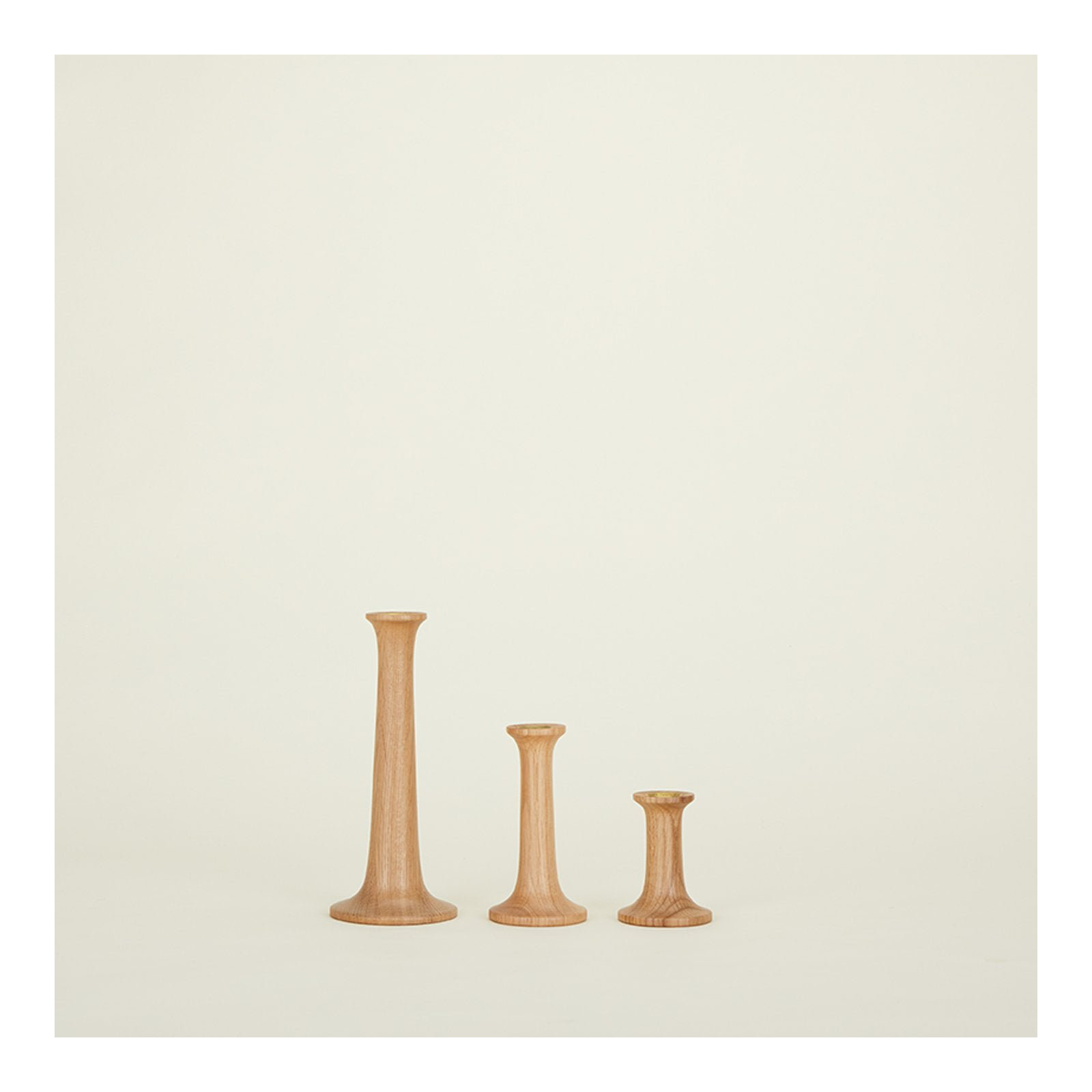 Solid Wood Tabletop Candlestick, 5.5" H x 3.5" W x 3.5" D, Oak
