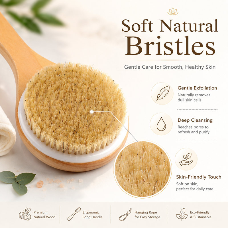 Topteng Natural Wood + Piglet Brush