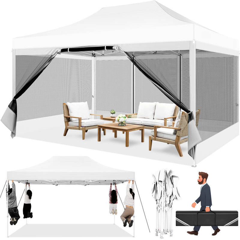 3 x 4.5m Steel Canopy, White