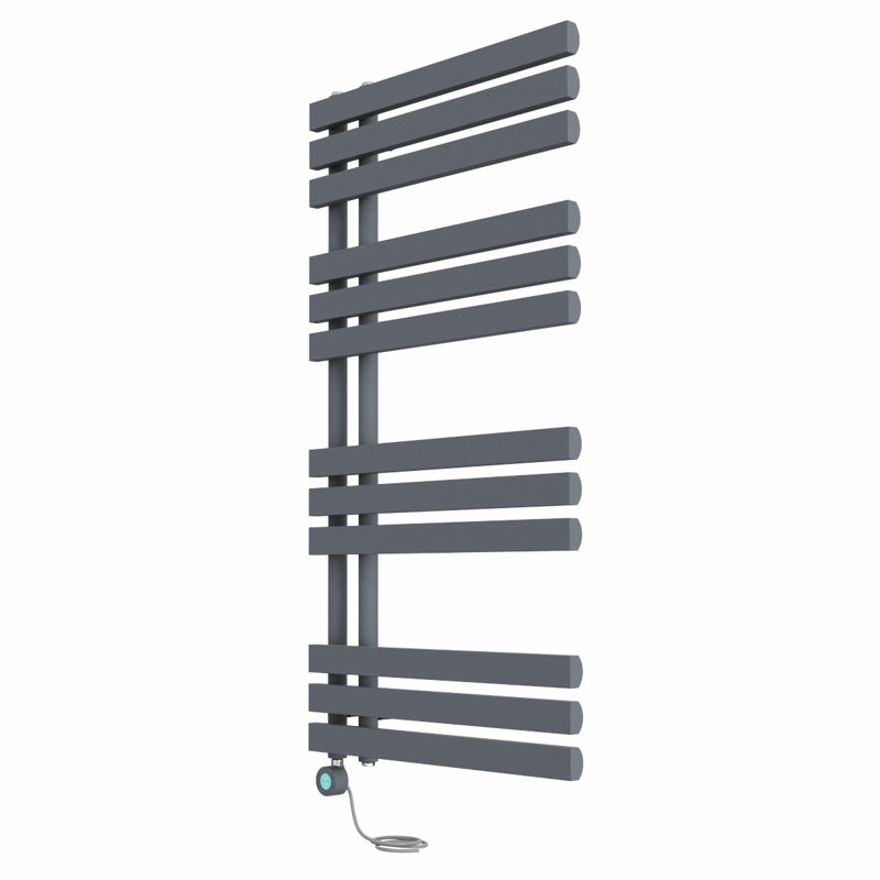 Cardia Designer Towel Rail Heated Towel Rails, 120cm H x 60cm W x 7.35cm D, Anthracite