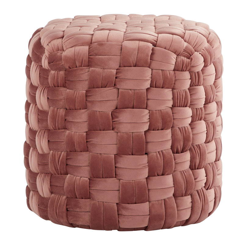 Braided Round Ottoman, Pink