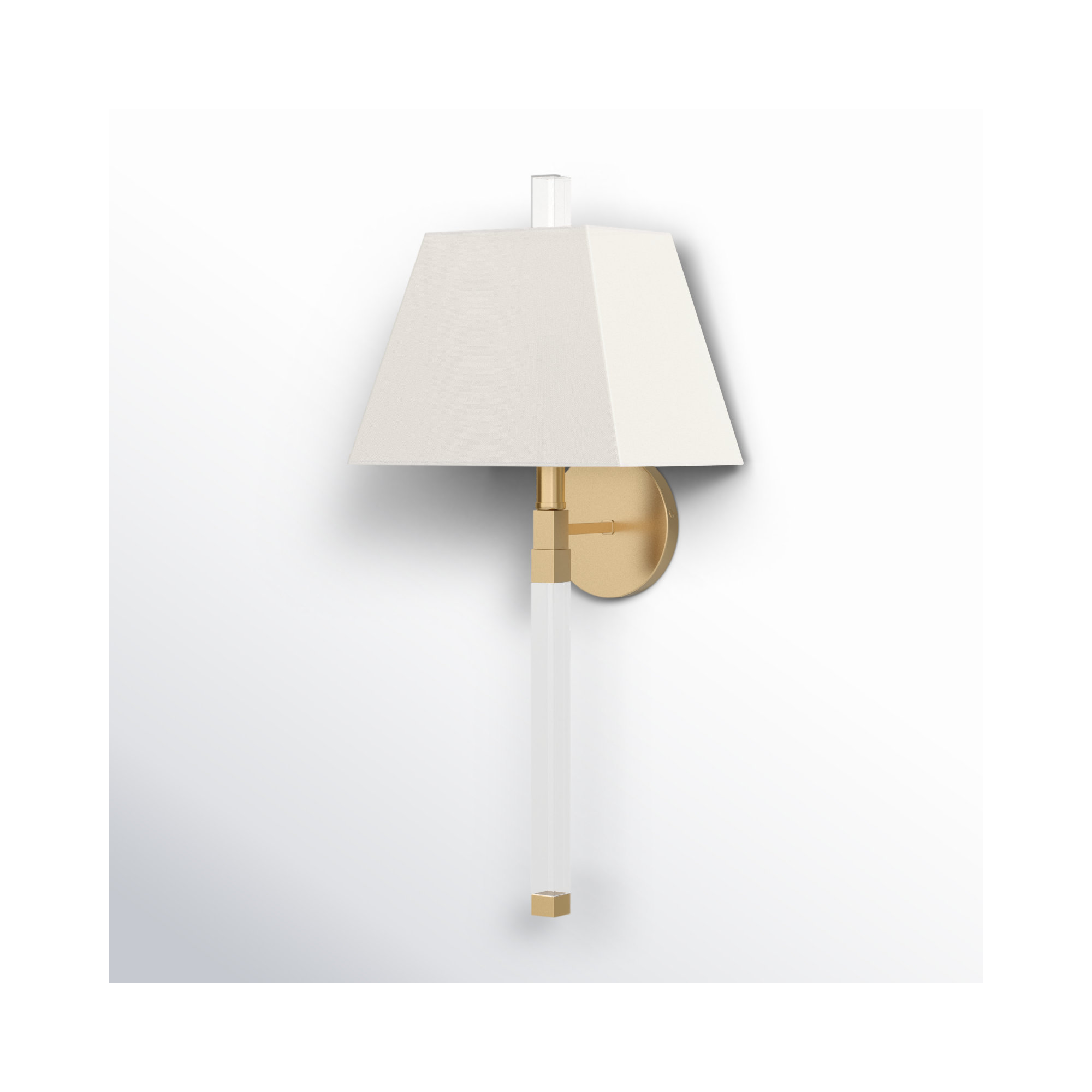 Omya Single Light Steel Dimmable Armed Sconce, Aged Brass