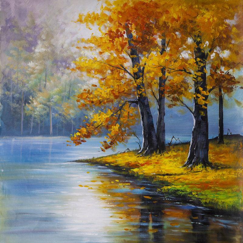 «Tree with Autumn», reproduction de peinture à l'huile sur toile tendue, H 36 po x l 36 po x P 1,5 po