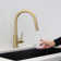 Single Handle Pull Down Kitchen Faucet with drinking Water Tap in Gold