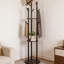 Portemanteau rotatif en bois avec tablettes, portemanteau autoportant H 64,8 po