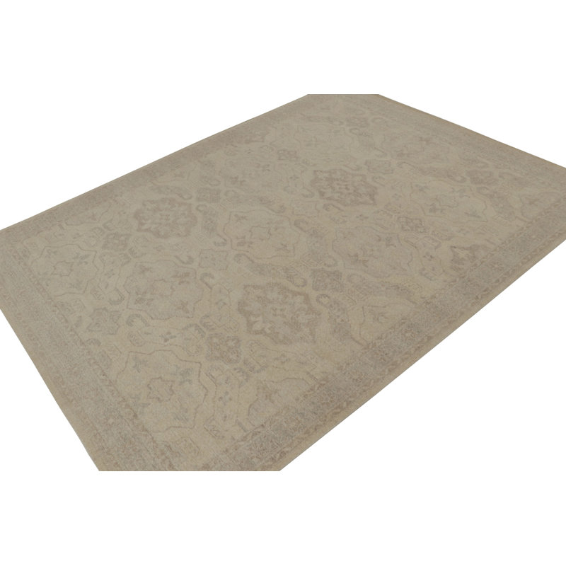 Oriental Hand-Knotted Rectangle 9' x 11'11" Cotton/Wool Area Rug in Beige