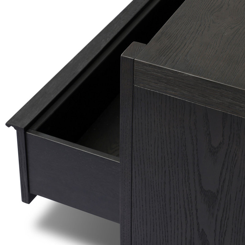 ARAMIS 2 - Drawer Nightstand, Smoked Black Resawn
