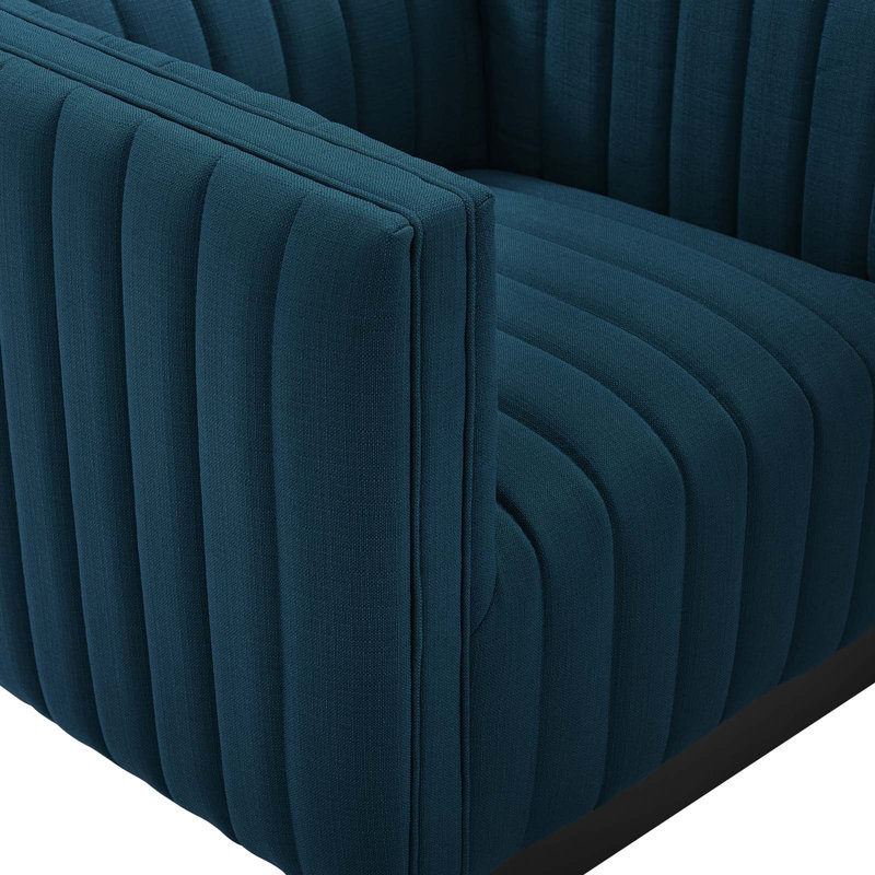 Perception 87.63Cm Wide Tufted Polyester Armchair, Azure