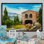 Fleurs colorées dans une maison méditerranéenne, impression sur toile