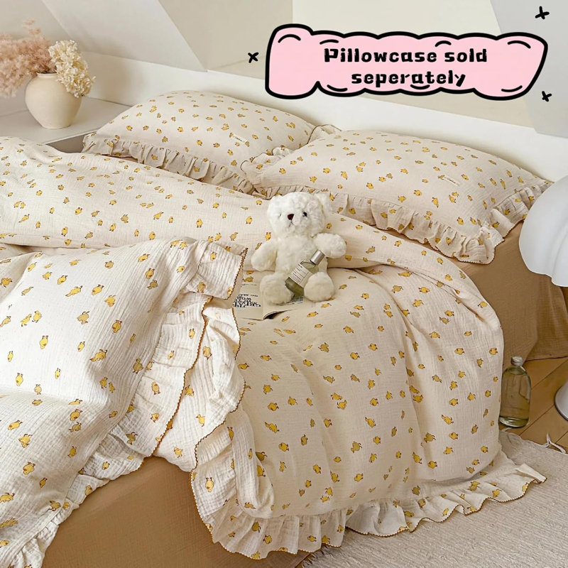 Ensemble de housse de couette minimaliste en mousseline de coton pour enfants (sans taies d'oreiller), Bébé