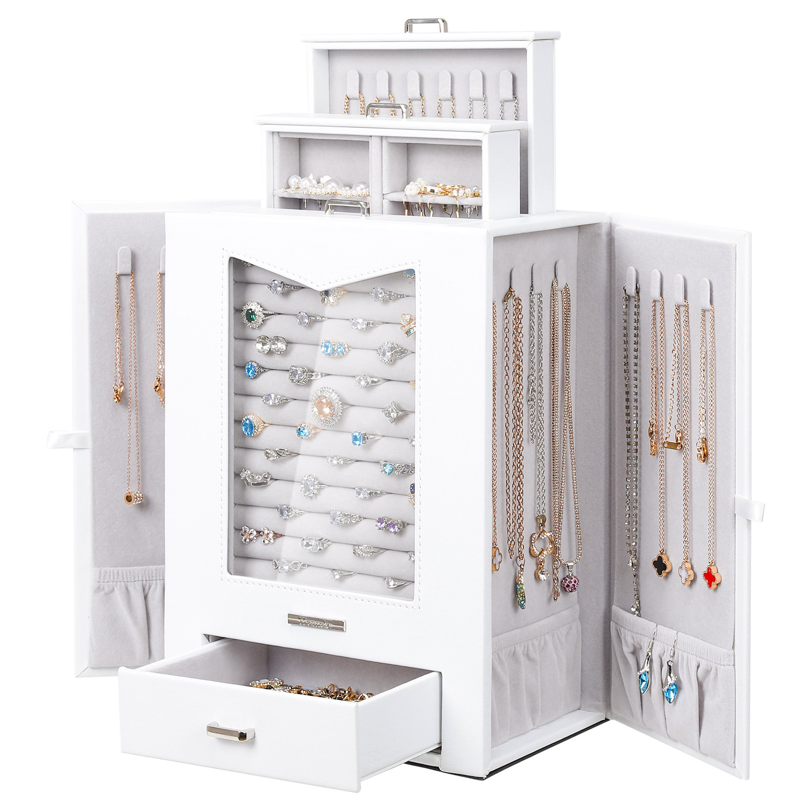 Rebrilliant Jewellery Organizer Box with Real Glass Window Necklace Hooks  Gift for Women & Reviews - Wayfair Canada