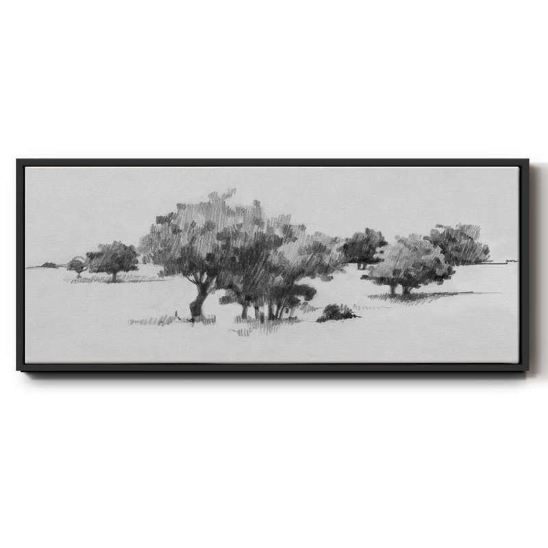 Treeline Sketch II- Framed Canvas