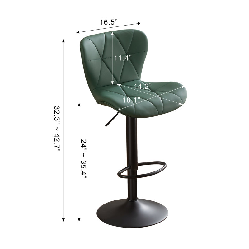 4-piece Swivel Bar Stool Set – Adjustable Height Counter Stools With Back, Green