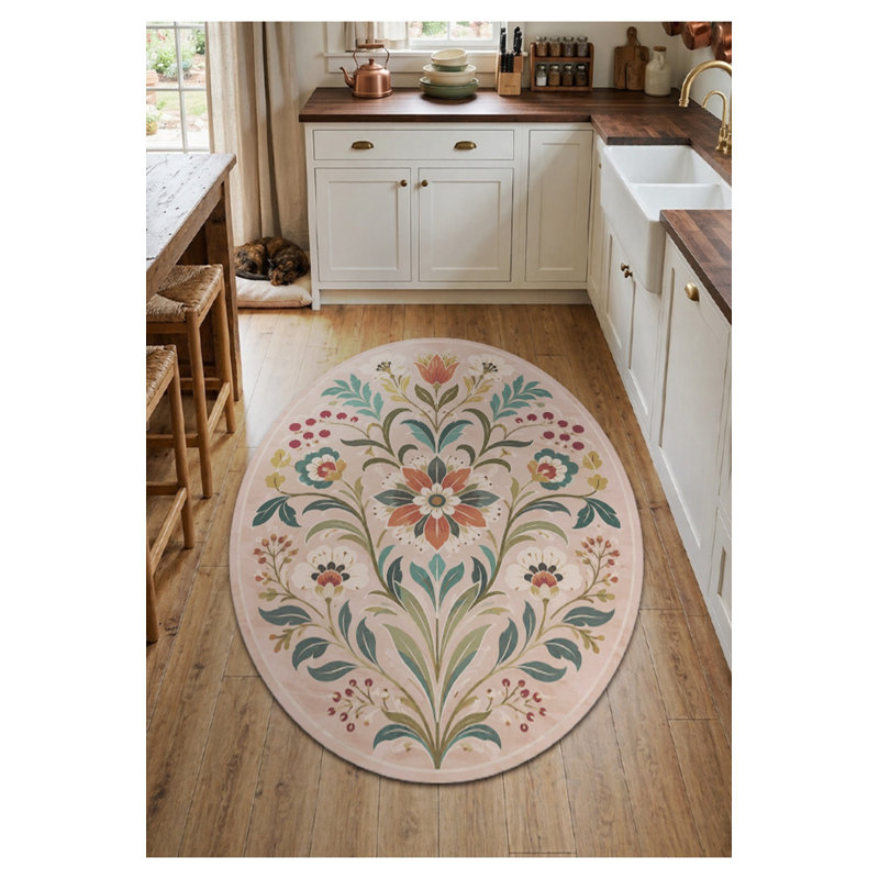 Tapis beige tissé à motif de poissons Mosso, 4 pi 11 po x 7 pi 7 po