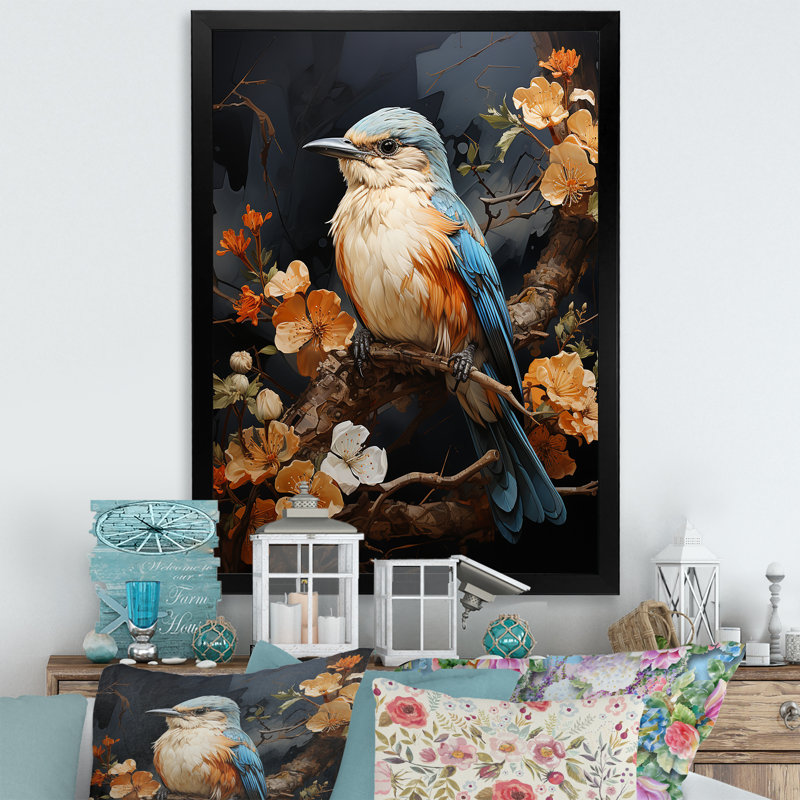 «Bird Avian Realism I» sur toile, Cadre simple noir, H 20 po x l 12 po x P 1 po