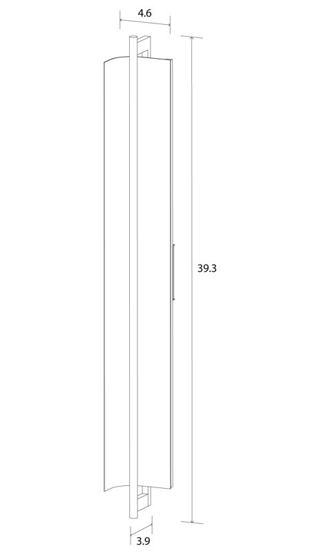 Allavo 40" Dimmable LED Bath Sconce, Dark Stained Walnut, Textured Black/Textured White, 2700K - 120V AC