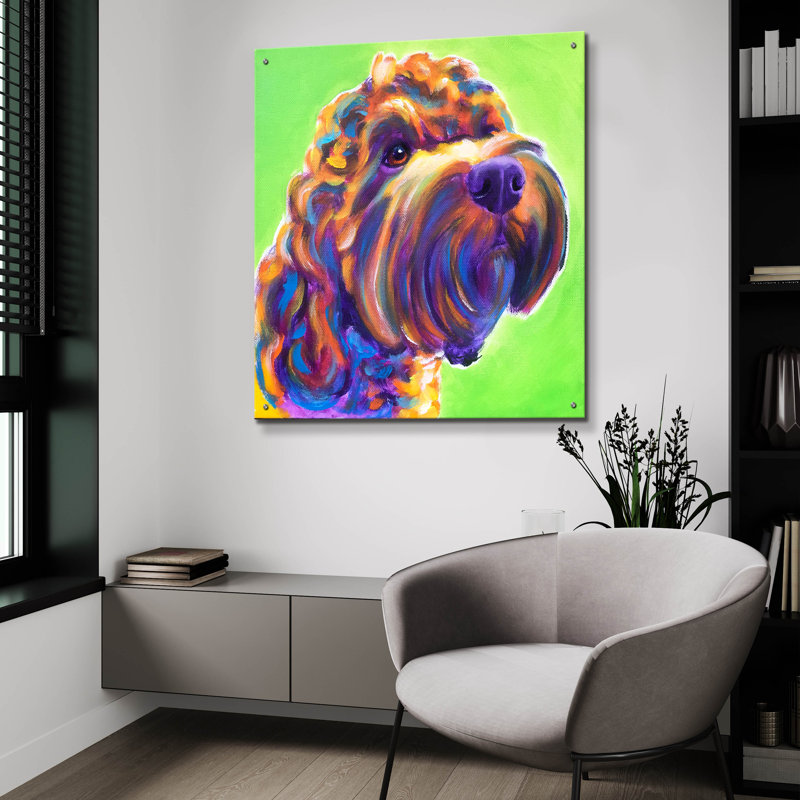 Red Barrel Studio «Freddy» par Dawg Painter, art mural en verre acrylique ACR-44448, H 36 po x l 36 po x P 0,2 po