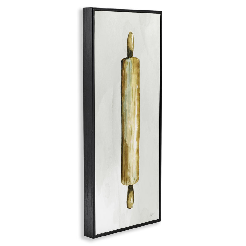  Rustic Rolling Pin Grey Framed Giclee Art by Nan, H 24 po x l 10 po, Giclée encadrée noir minuit