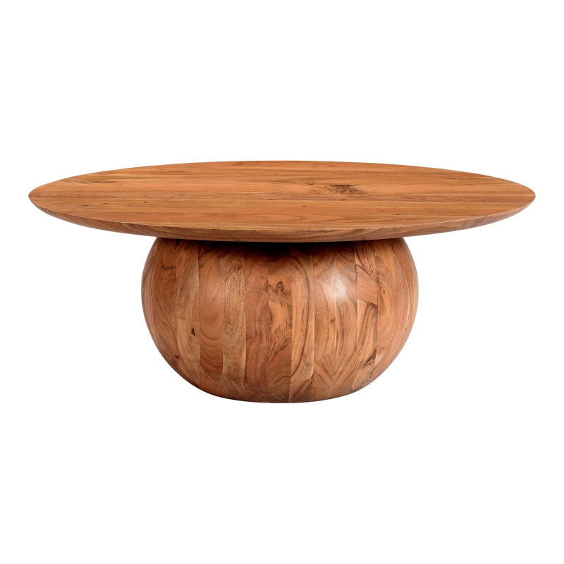Rolf Solid Wood Coffee Table, 14" H x 35" L x 35" W, Natural